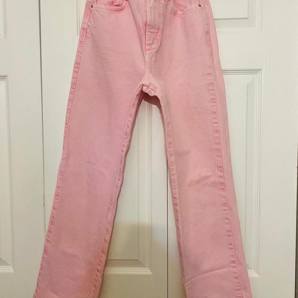 Zara Women's Straight Leg Pink Jeans